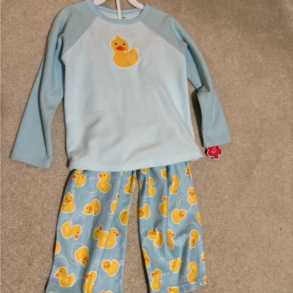 Carters size 6 Duck Print Blue Kids Pajamas